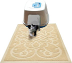 PetLike Cat Litter Box Mat, Thick Kitty Litter Trapping Mat, Durable,Waterproof &Washable with Non-Slip Backing, Soft on Kitty Paws and Easy to Clean, BPA Free