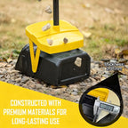 FUSBUNTY Pooper Scooper Swivel Bin & Rake with 100 Waste Bags, Dog Pooper Scooper with Bag Attachment for Large Medium Small Dogs, Poop Scooper with Lid for Lawn Yard Dog Kennel - Yellow