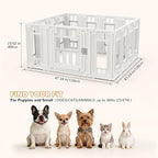 Clear Acrylic Dog Playpen for Indoor Puppy with HDPE, 15 Panels (47"x47") | Tool-Free Indoor Pet Fence, Large Clear Puppy Playpen with Suction Cup, Transparent Enclosure for Small Dogs Cats Bunnies