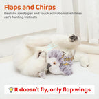 Potaroma Cat Toys Flapping Bird (No Flying), Lifelike Sandpiper Chirp Tweet, Rechargeable Touch Activated Kitten Toy Interactive Cat Exercise Toys for All Breeds Cat Kicker Catnip Toys 4.0" | Lifelike Sandpiper Chirp, Touch Activated, Rechargeable Kitt...