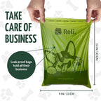 Reli. Biodegradable Dog Poop Bags (550 Count, Bulk) (Large Single Roll - Dispenser Box) | 9x13" Large Dog Bags for Poop | Green, Eco-Friendly | Oxobiodegradable Pet Waste Disposal | Unscented