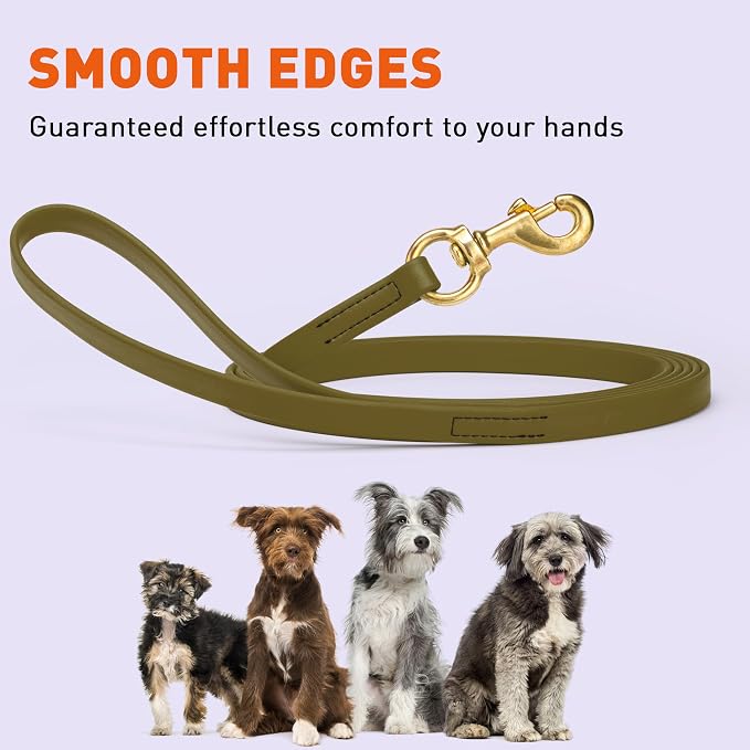 Viper Biothane K9 Working Dog Leash Waterproof Lead for Tracking Training Schutzhund Odor-Proof Long Line with Solid Brass Snap for Puppy Medium and Large Dogs, 33ft Olive Drab Green