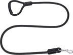 Mile High Life Dog Leash with Genuine Leather Handle, 6 FT/5 FT/4 FT | Leather Grip Rope Leash, Heavy Duty 360° Swivel Metal Clasp, for Small Medium & Large Dogs