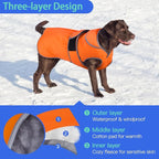 MIGOHI Warm Dog Coat Winter Dog Jacket,Waterproof Cold Weather Coats for Dogs,Fleece Jacket for Small Medium Large Dogs,Reflective Thick Fleece Vest with Leash Hole