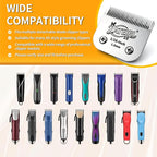 4 Pack Pet Grooming Clipper Blades with Ceramic Cutters, Sizes 10, 7FC, 5FC & 4FC, Silver, Compatible with Andis, Oster A5, Wahl KM10 A5 Style Dog Clippers