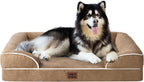 EHEYCIGA Orthopedic XXL Dog Bed, Waterproof Washable XL Big Pet Bed 48" | Non-Slip Bottom and Egg-Crate Memory Foam Extra Large Pet Couch Bed with Washable Removable Cover, Camel