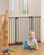 29"-45" Baby Gate, No Drilling Auto Close Dog Gate Indoor, Black | for Doorways & Stairs, Pressure Mounted Adjustable Pet Gate, Easy Walk Through Child Gate for Baby & Pet Stroller Friendly