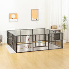 Dog Playpen 32" Height – Heavy Duty, Foldable | 25mm Steel Tubes, 40.8 lbs sturdy frame, rubber non-slip feet, indoor outdoor, Small Medium Dogs