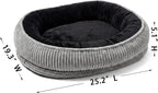 Calming Dog Bed for Medium Dogs 26"x19" - Orthopedic Washable Pet Bed with Anti-Slip Bottom, Indoor Soft Cat Bed with Removable Cover (Black)