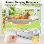 Zoratoo Glow in the Dark Cat Window Perch, Foldable Cordless Pet Hammock, L | Glowing Stars Fabric, Sturdy Metal Frame, Removable for Machine Wash, Comfortable Sunken Design Resting Seat for Indoor Cats