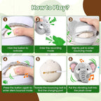 Interactive Dog Toys, Self Moving Dog Toy with Squeaky Bouncing Ball & Jumping Music Recording Mode, Rechargeable Vibrating Dogs Toy for Small Medium Large Dogs to Keep Them Busy (Elephant)