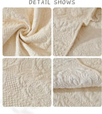 Luxury Vintage Cotton Embroidery Sofa Cover Soft Farmhouse Seat Cushion Cover Floral Quilted Sectional Couch Cover Anti-Slip Sofa Slipcovers Furniture Protector for Dogs Cats (Beige,36"x47")