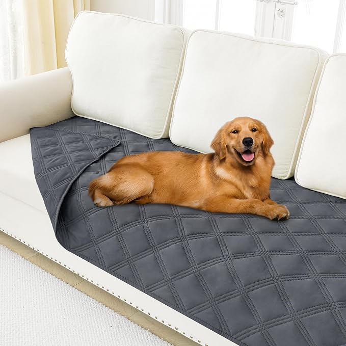 Smiry Waterproof Dog Bed Cover, Reversible Pet Blanket for Sofa Couch | Soft Washable Dog Blanket, Leakproof Couch Cover for Dogs Cats & Furniture Protection, 30x70, Dark Grey/Dark Grey