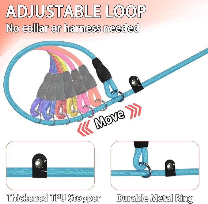 FOVRLZSE 18 Pack Bulk Nylon Dog Slip Leashes,9 Mixed Colors,4.6FT/1.4M 10mm Woven Training Leash,Wide TPU Anti-Slip Buckle;Durable Nylon for Walks,Training,Vet Visits,Shelters & Multi-Dog Care