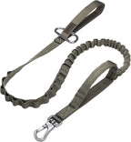 EXCELLENT ELITE SPANKER Tactical Military Bungee Nylon Dog Leash Adjustable | Adjustable No Pull Leads Rope Quick Release with 2 Control Handle heavy duty durable for training huntingfor medium large dog