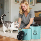Honeydak 2 Pack Cat Treat Container Metal Pet Food Jar with Lid Cookie Container Gifts for Cat Lovers for Farmhouse Housewarming Gift Kitchen Counter Treat Jar Food Storage for Pet