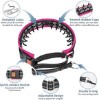 Mayerzon Martingale No Pull Collar for Medium Large Dogs | Hot Pink Trim, M | Patented Anti Pull Dog Collar with Buckle for Walking Training, Neoprene Padding, Reflective Stitching, Adjustable, Sturdy
