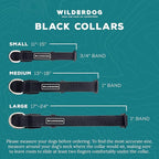 Wilderdog Waterproof Dog Collar - Repels Water & Dirt - Small 11"-15" - Black