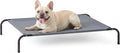 Love's cabin Elevated Cooling Dog Bed for Medium Dogs, Portable Indoor & Outdoor Raised Pet Dog Cat Cot, Durable Summer Frame with Breathable Mesh, Grey, 43" x 31.5" x 8"