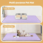 Silicone Cat Litter Mat for Litter Box 50”x35” Large Cat Mat, Purple | Waterproof, Non-Slip, Leak-Proof Rug Mat with Lip, Easy to Clean, Extra Large Litter Catcher Mat for Floor
