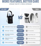 GiNT 37oz Insulated Stainless Steel Dog & Human Water Bottle, All-in-1 Travel Dispenser with Detachable Bowls & Carrying Case, Leak-Proof Pet Canteen for Walking, Hiking, Camping, Car (Blue)