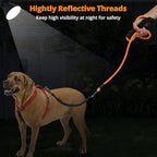 jenico Long Dog Leash 100FT: Heavy Duty Nylon Rope Leashes for Dogs Training with Reflective Threads Bungee and Padded Handle - Dog Lead for Large Small Medium Dogs Outside Walking Hiking