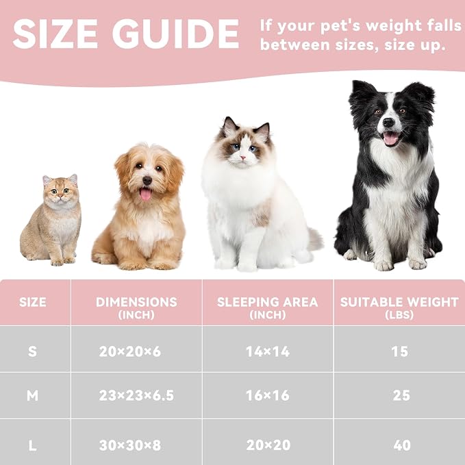 Zerbuger 23in Round Cat Dog Bed for Large Medium Small Dogs Cats, Machine Washable Sleeping Sofa, Non-Slip Bottom Breathable Soft Calming Pet Cuddler for Indoor/Outdoor/Car/Cage, Light Grey