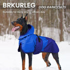 BRKURLEG Dog Raincoat, Waterproof Rain Jacket with Hood, Blue, XL | Adjustable Windproof Rainproof Jacket with Leash Hole, Reflective Breathable Rain Coat Poncho, for Small to Large Dogs
