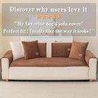 Washable Velvet Dog Couch Cover, Plush Pet Sofa Furniture Protector for 2-3 Cushion Couch, Non-Slip Washable Cover for Dogs(1PC/27.6"x90",Brown)