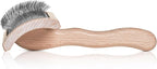 Chris Christensen Mark VI Curved Back Slicker Brush for Dogs, 12mm Pins, Groom Like a Pro, Handcrafted Lightweight Beechwood Ergonomic Handle, Stainless Steel Pins, A5VI, Medium. Made in Germany.