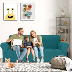 MAXIJIN Stretch Oversized Couch Covers for 3 Cushion Couch (91"-110"), 1-Piece Large Sofa Cover Slipcover Furniture Protector for Kids,Dogs (Extra Large, Diamond Pattern Blackish Green)