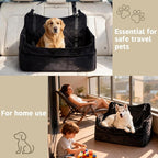 Dog Car Seat for Large Dogs up to 55 lbs, Heavy Duty Booster Seat | Reinforced pet car seat: safety tether, adjustable straps, waterproof Oxford fabric, anti-slip base for SUV, car & truck