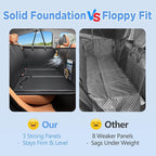 HOB4U Back Seat Extender for Dogs, Hard Bottom Dog Car Seat Cover | 100% Waterproof PU Leather, Scratch Proof and Anti Slip Dog Hammock for Cars and SUVs, Holds 400 lbs