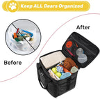 6 Set Dog Travel Bag, Large Pet Travel Kit for Supplies, Black | Includes 2 Food Containers, 1 Pet Organizer for Dogs, 2 Collapsible Bowls, 1 Treat Pouch, Dog Weekend Overnight Bag Luggage