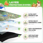 Hompet Cat Litter Mat 2 Pack, 36x60 Large Machine Washable Trapping Mats for Cats, Super Absorbent & Urine-Proof Cat Litter Box Mat for Floor, Waterproof & Non Slip Kitty Litter Rug