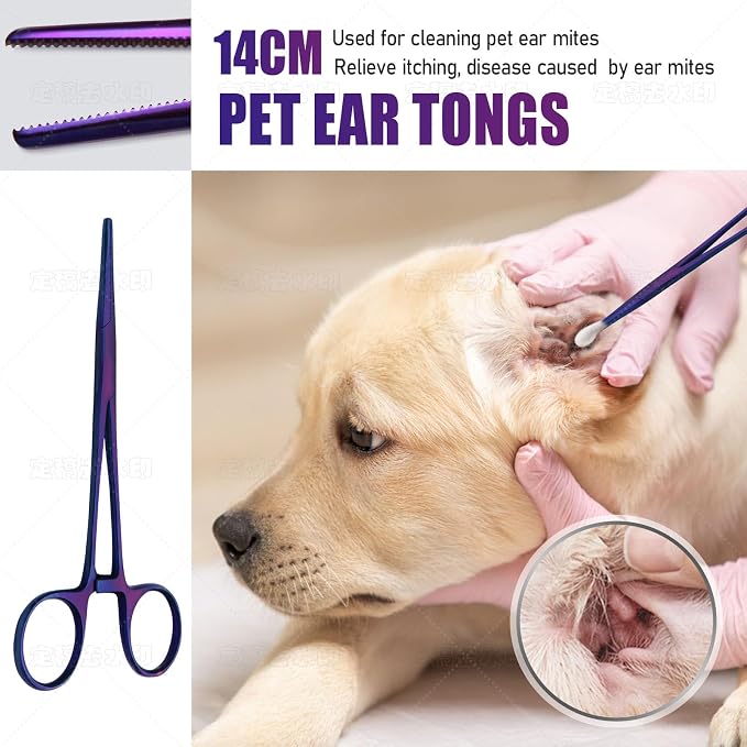 Dog Grooming Scissors,Purple Curved Chunkers Shears with Safety Round Tips,Sharp and Durable 6 in 1 Dog Scissors for Grooming