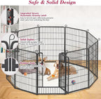 Dog Playpen 40 inch Dog Fence for Outdoor Indoor Use Heavy Duty Metal Dog Pen for Large Dogs, Rustproof Pet Playpen Portable Pet Fence Outdoor for Yard, RV Camping, Customizable, 28 Panels