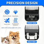Size 3-3/4FC Detachable Pet Grooming Clipper Blade with Steel Cutter, 1/2 Inch (13 mm) Cut Length, Black, Compatible with Andis, Oster A5, Wahl KM10, 1 Pack