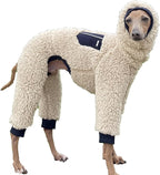 D Doggy Star Italian Greyhound Sweater Turtleneck Outfit Warm Fleece Onesie Clothes Whippet for Dog Coat (XL,Navy Pkt)