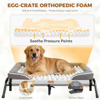Lekereise Outdoor Elevated Dog Bed,Raised Dog Beds for Large Dogs, Washable Dog Cot with Headrest Sides, Non-Skid Feet,Breathable Mesh,Cooling Pet Beds for Indoor or Camping