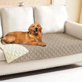 Smiry Waterproof Reversible Pet Couch Covers for Dogs | Pet Friendly, Soft Fabric, Washable Sofa Furniture Protector for Dogs Cat Kids, Checkered (30"x90", Taupe/Beige)