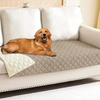 Smiry Waterproof Reversible Pet Couch Covers for Dogs | Pet Friendly, Soft Fabric, Washable Sofa Furniture Protector for Dogs Cat Kids, Checkered (30"x90", Taupe/Beige)