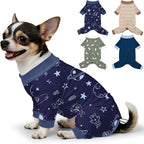 Bienbee Dog Pajamas, 4 Pack Adjustable Onesies for Small to Large Dogs XS | Dog Shedding Suit with Soft Fabric, Breathable & Stretchy, and Adjustable Back Length for Sleeping Lounging and Daily Use