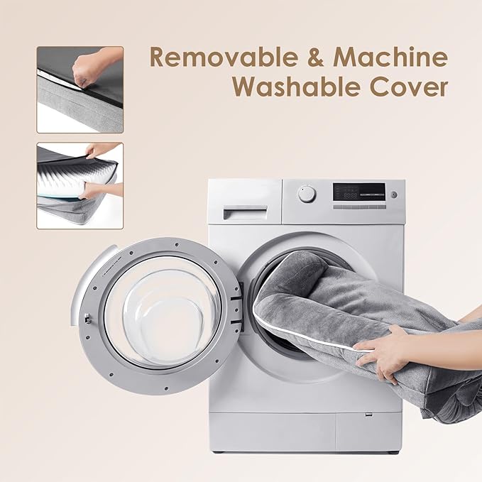 EHEYCIGA Orthopedic Small Dog Bed, Waterproof Memory Foam Washable Pet Beds | Non-Slip Bottom and Egg-Crate Foam Medium Dog Couch Bed with Washable Removable Cover, Grey