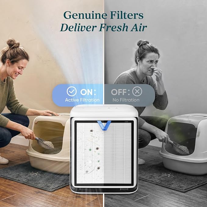 Levoit Genuine Vital Pet Pro Air Purifier Replacement Filter,1 Pack | Genuine Vital Pet Series Air Purifier Filters, Supports HEPA Sleep Mode, High-Efficiency Activated Carbon,White