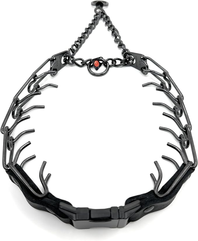 Herm Sprenger Prong Collar for Dogs Training – Quick Release Buckle & Swivel Ring for Easy Use – Made of Durable Steel Chrome Plated in Germany– 3.2mm Prongs for Large Dogs with 20-26" Neck
