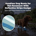 Outdoor Dog Boots for Hiking and Walking, Breathable Mesh Booties Hot Pavement, Reflective and Anti Slip Summer Paw Protector, Blue, Size 2