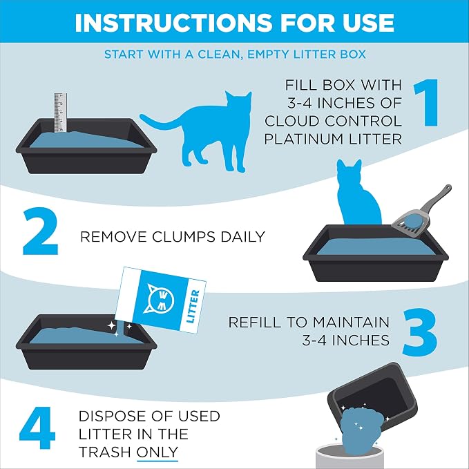 ARM & Hammer Cloud Control Platinum Cat Litter, 27.5 lbs | Multi-Cat Clumping Litter, Hypoallergenic and Dust-Free, 14-Day Odor Control