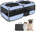 2-in-1 Dog Playpen, 58''Pop Up Cat Puppy Pet Playpen Indoor/Outdoor Cats Enclosed, Cat Dog Tent Crate Cage Kennel, Portable Playpen for Kitten, Small Animals Play Pen(No Divider, Unified Space)