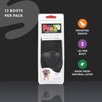 PawZ Rubber Dog Boots for Small Paws - All-Weather Waterproof Dog Shoes, Anti-Slip Traction for Rain, Snow, Mud & Hot Pavement - Pull-On Dog Booties, Black - Small (2"-2.5") - Pack of 24